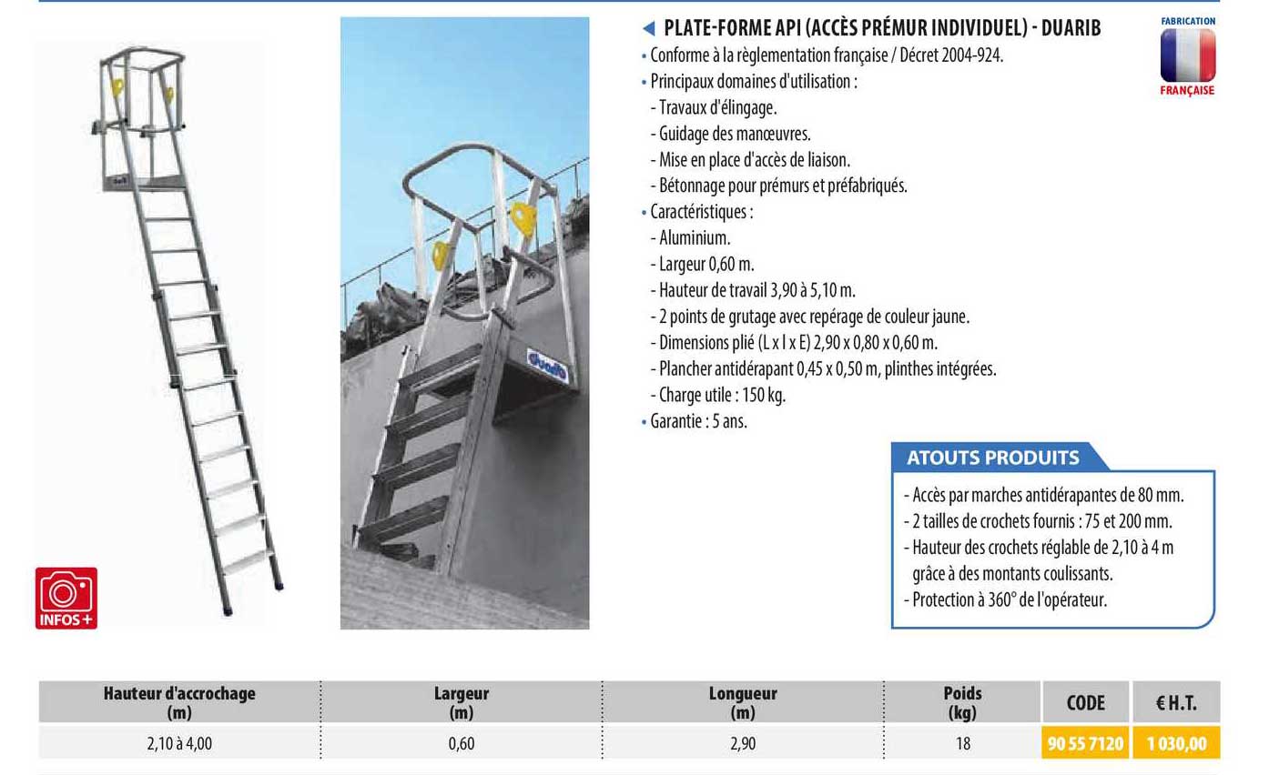 plate-forme (accès prémur individuel) - duarib