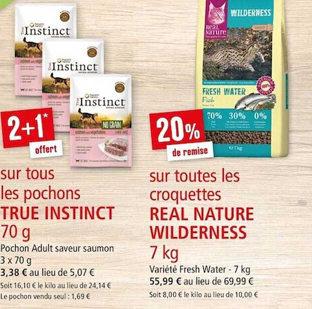 pochons true instinct, croquettes real nature wilderness