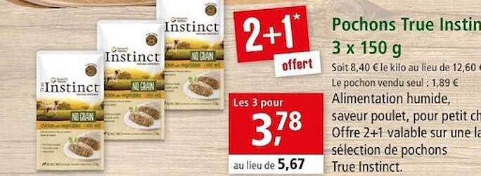 Pochons True Instinct 3 X 150 G