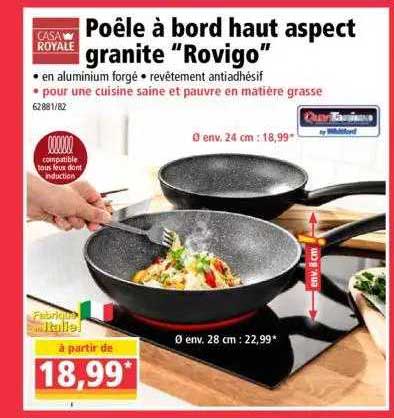 poêle à bord haut aspect granite "rovigo" casa royale