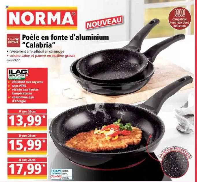 poêle en fonte d'aluminium "calabria" casa royale