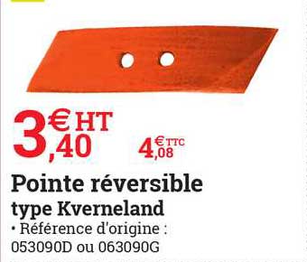 pointe réversible type kverneland