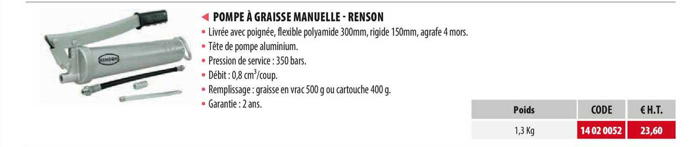 pompe à graisse manuelle - renson