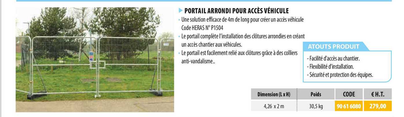 portail arrondi pour accès véhicule