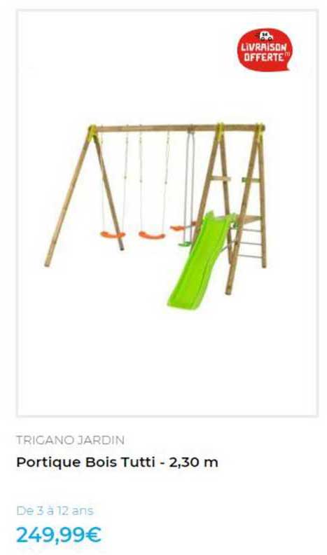 portique bois tutti - 2,30 m trigano jardin