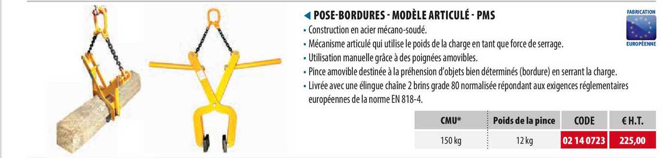 pose-bordures - modèle articulé - pms