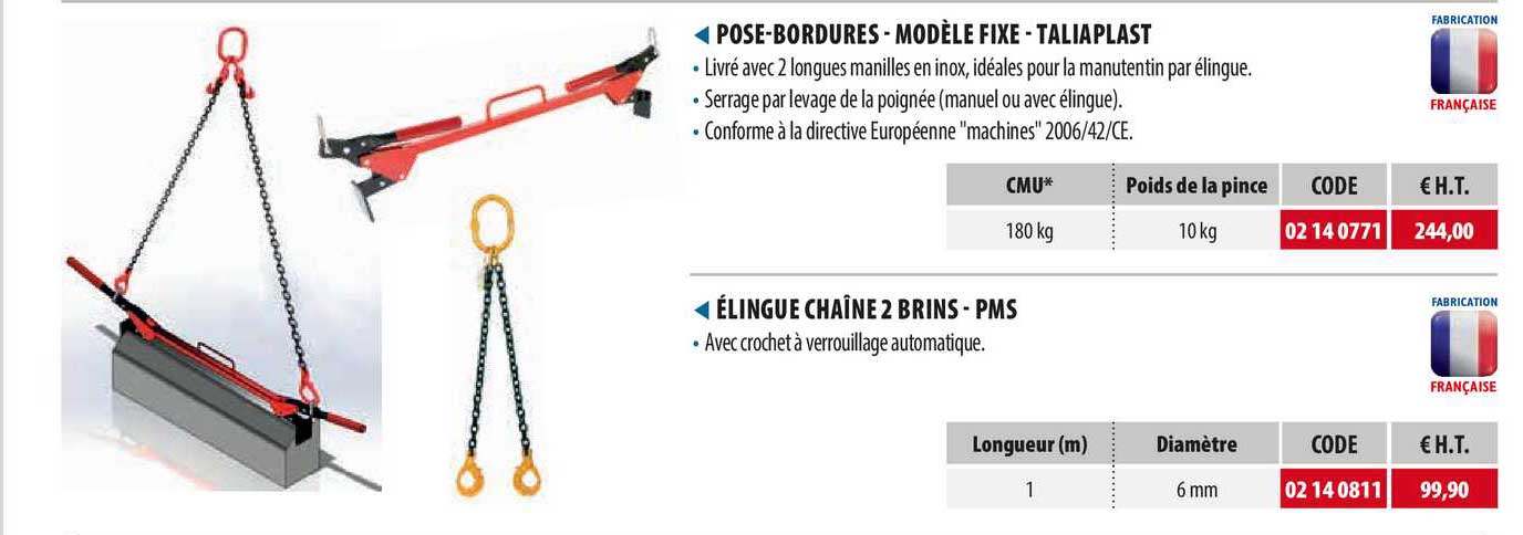 pose-bordures - modèle fixe - taliaplast