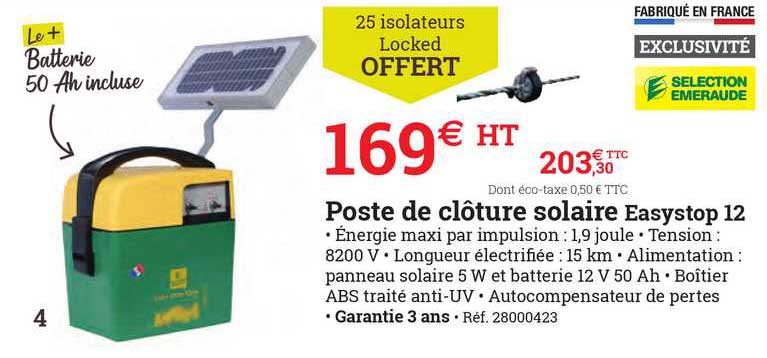 poste de clôture solaire easystop 12