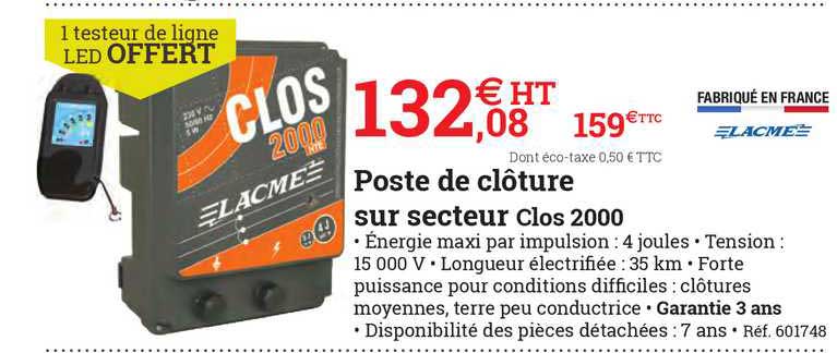poste de clôture sur secteur clos 2000