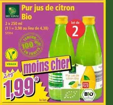 pur jus de citron bio bio sonne