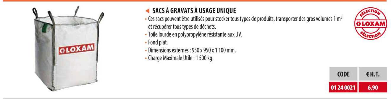 sacs à gravats à usage unique