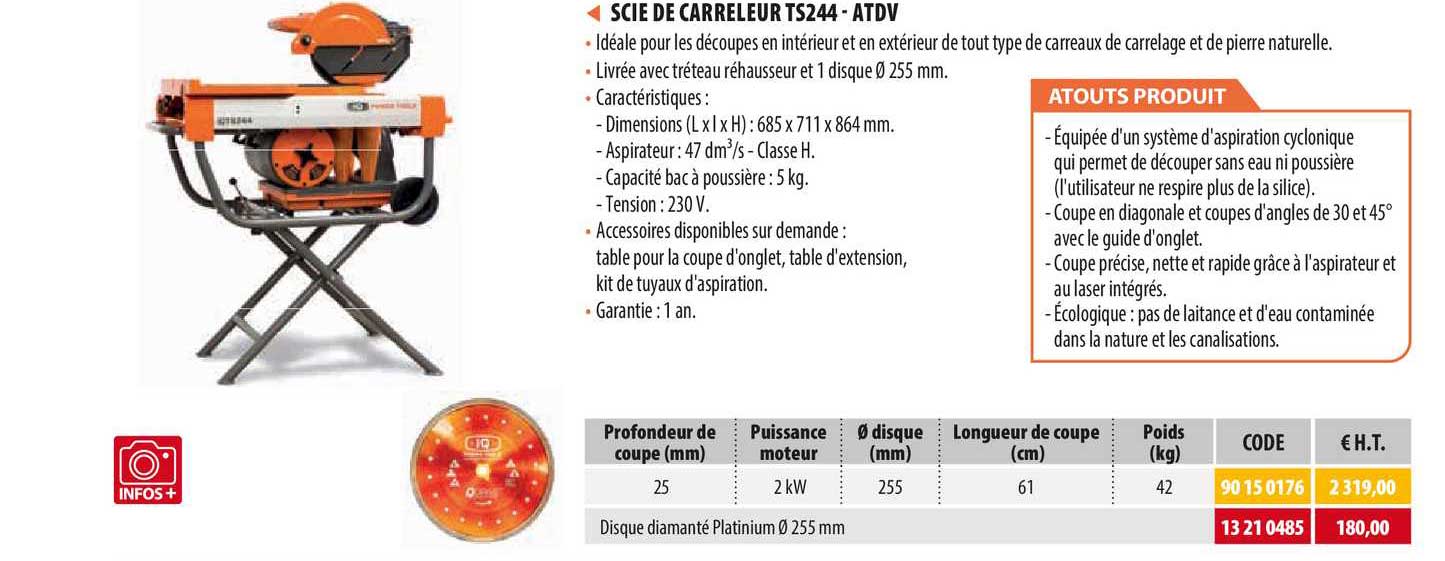 scie de carreleur ts244 - atdv