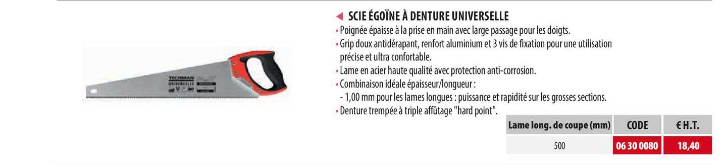 scie égoïne à denture universelle