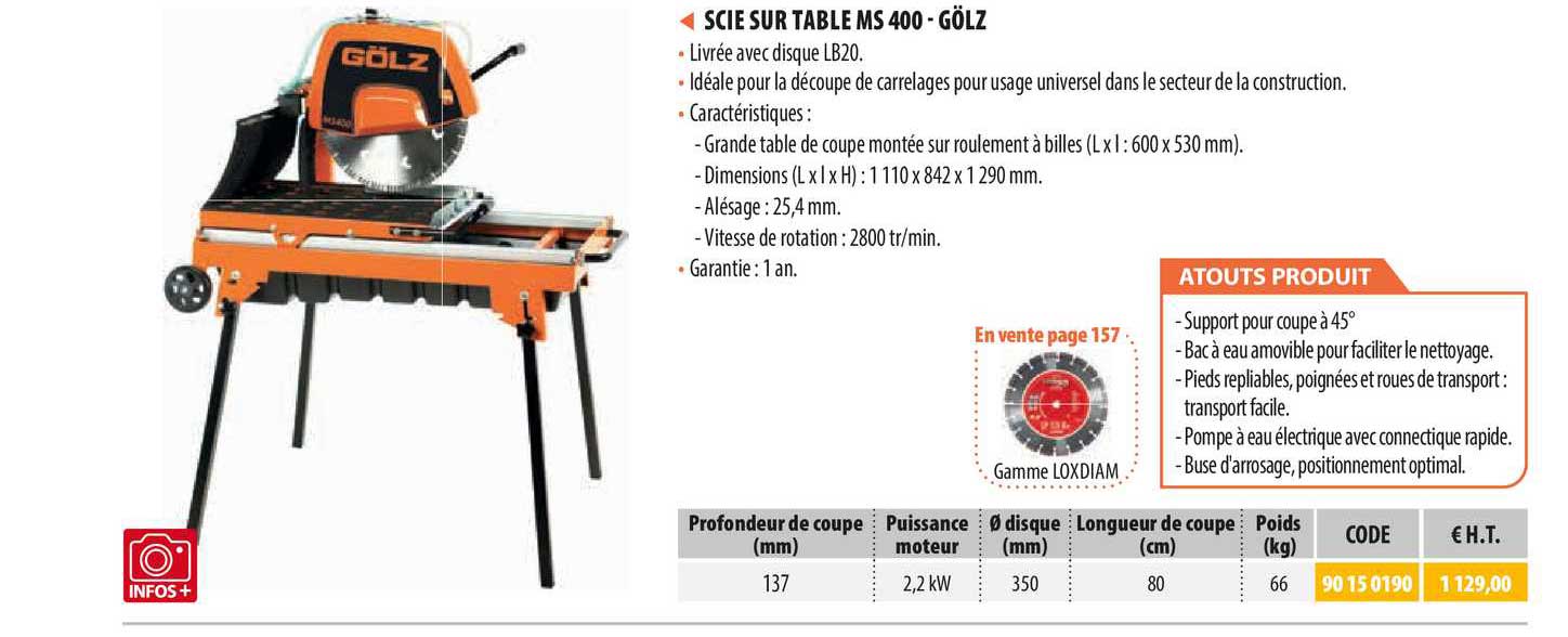 scie sur table ms 400 - gölz