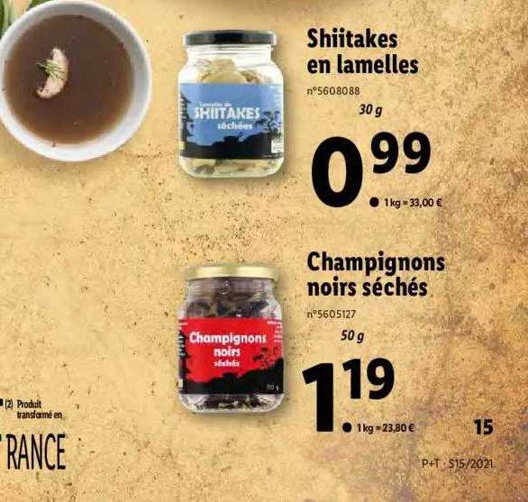 Shiitakes En Lamelles, Champignons Noirs Séchés