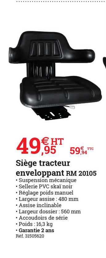 Siège Tracteur Enveloppant Rm 20105