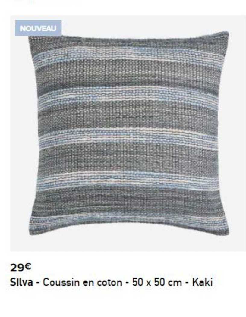 Silva - Coussin En Coton - 50 X 50 Cm - Kaki