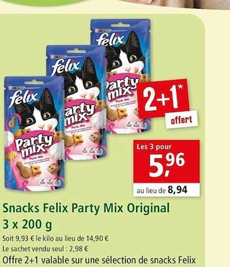 Snacks Felix Party Mix Original 3 X 200 G