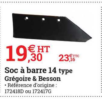soc à barre 14 type grégoire & besson