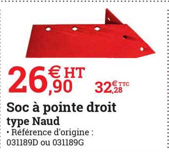 soc à pointe droit type naud