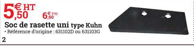 soc de rasette uni type kuhn