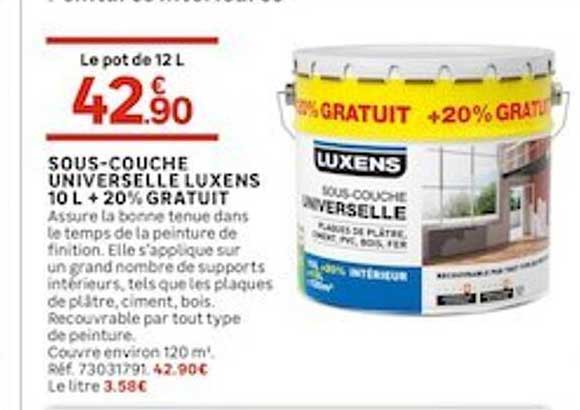 Sous-couche Universelle Luxens 10 L + 20% Gratuit