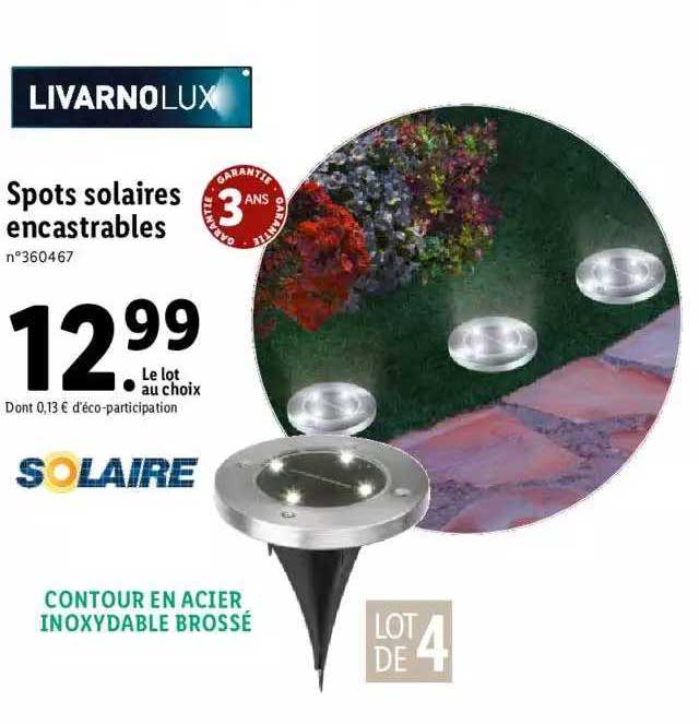 spots solaires encastrables livarnolux