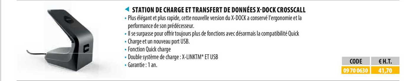 station de charge et transfert de données x-dock crosscall
