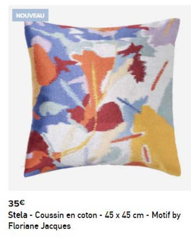 Stela - Coussin En Coton - 45 X 45 Cm - Motif By Florian Jacques