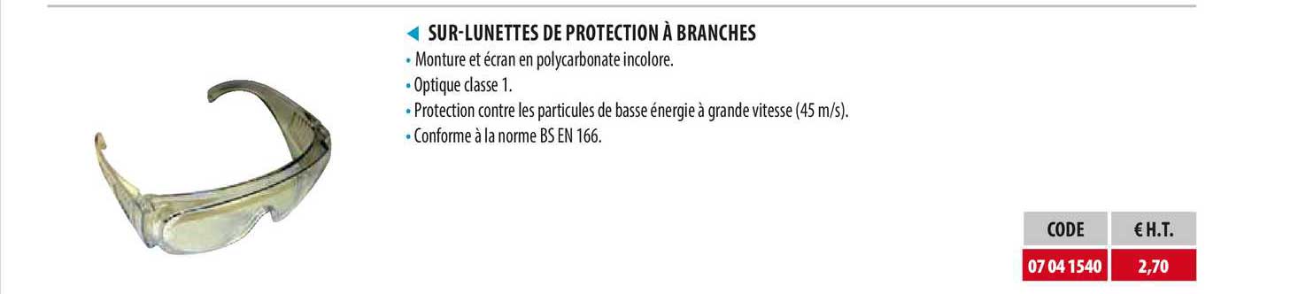 sur-lunettes de protection à branches