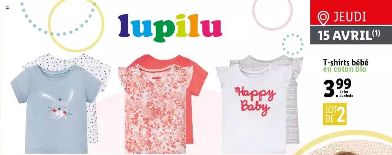 t-shirt bébé en coton bio lupilu