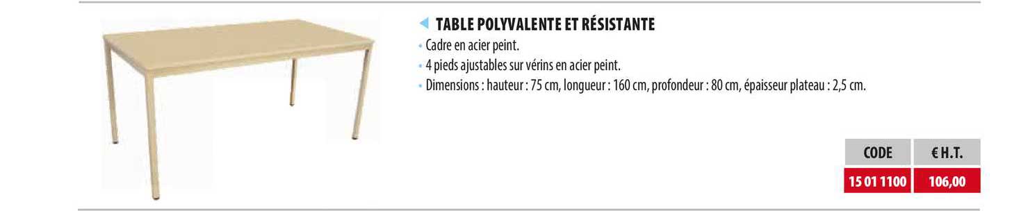 table polyvalente et résistante
