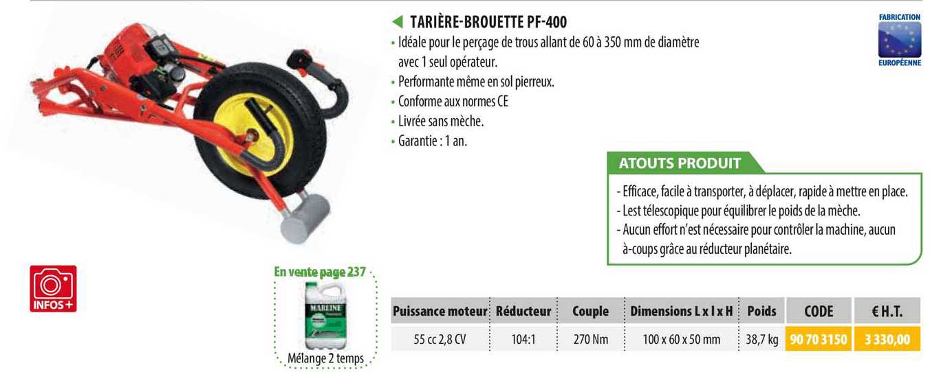 Tarière-brouette Pf-400