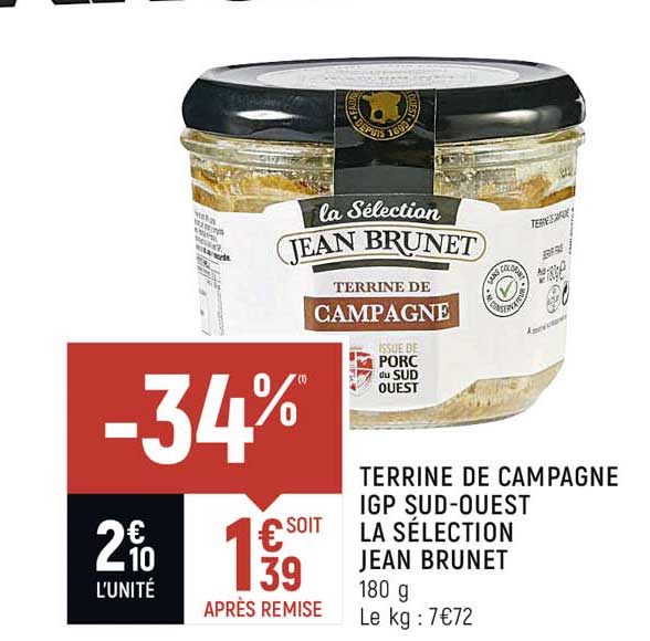 Terrine De Campagne Igp Sud-ouest La Sélection Jean Brunet