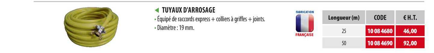 tuyaux d'arrosage