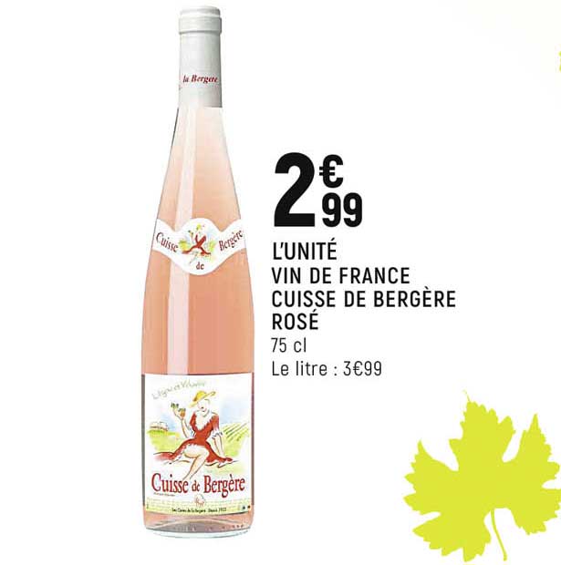 vin de france cuisse de bergère rosé