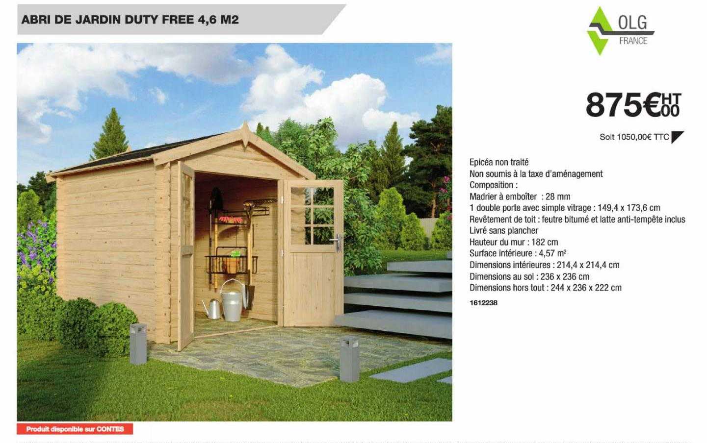 abri jardin duty free 4,6 m²