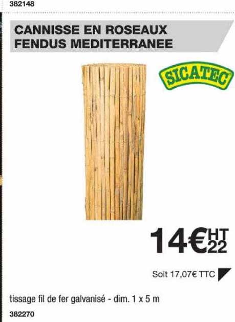 Canisse En Roseaux Fendus Méditerranée Sicatec