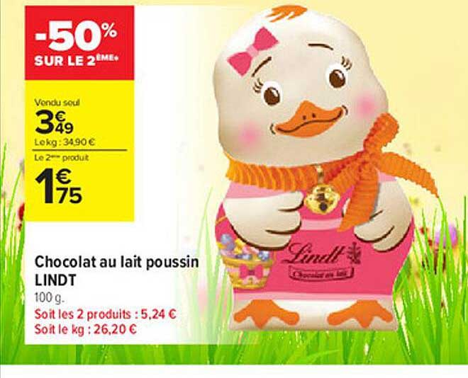 chocolat au lait poussin lindt