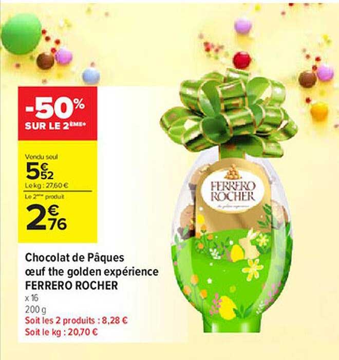 chocolat de pâques oeuf the golden expérience ferrero rocher