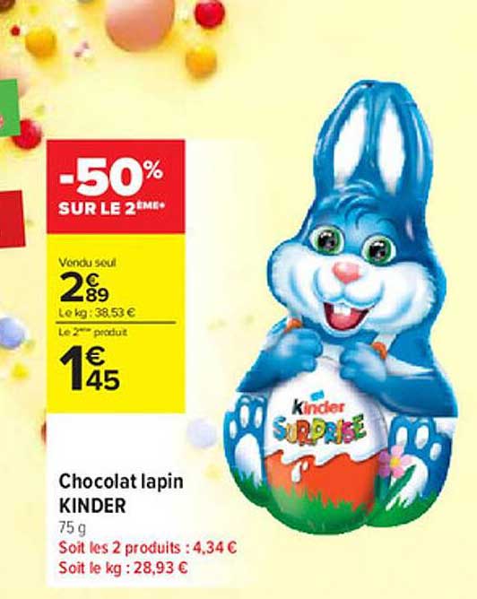 Chocolat Lapin Kinder