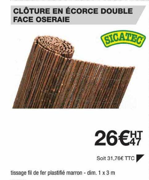 clôture en écorce double face oseraie sicatec