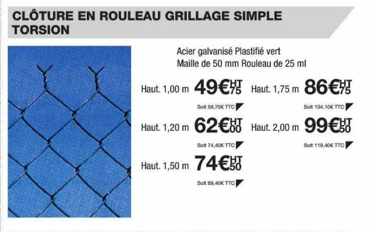 Clôture En Rouleau Grillage Simple Torsion