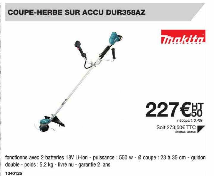 coupe-herbe sur accu dur368az makita