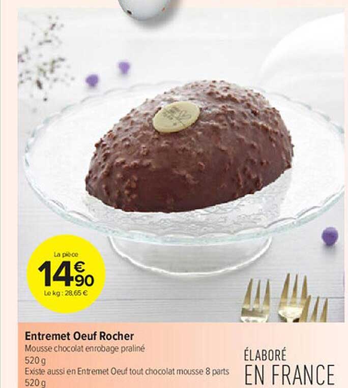 entremet œuf rocher