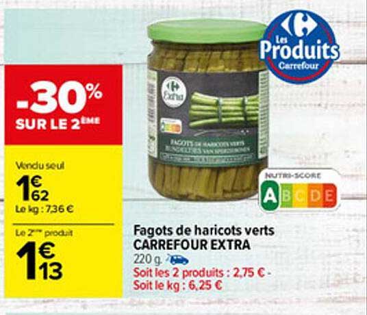 fagots de haricots verts carrefour extra