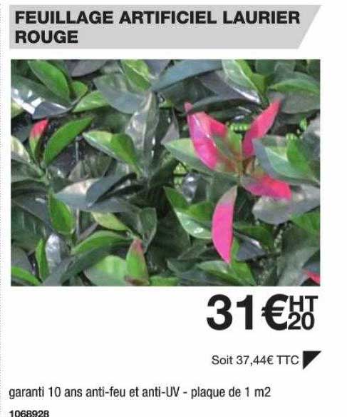 feuillage artificiel laurier rouge