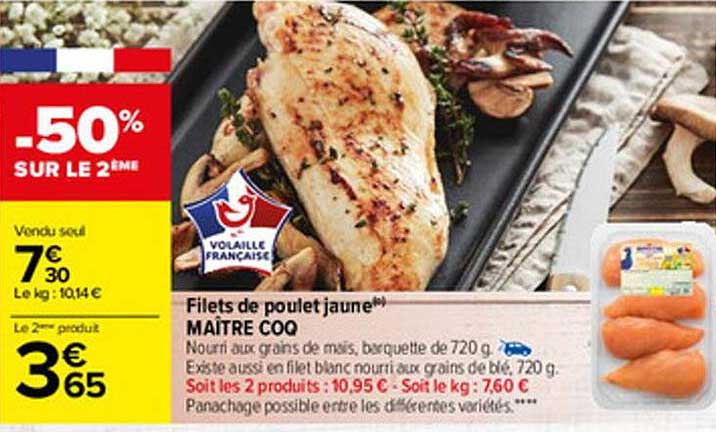 Filets De Poulet Jaune Maître Coq