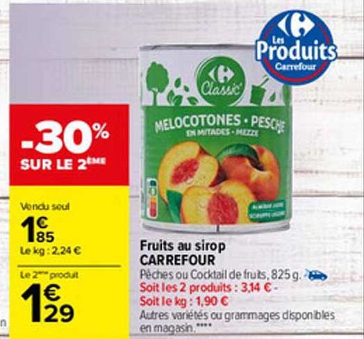 Fruits Au Sirop Carrefour