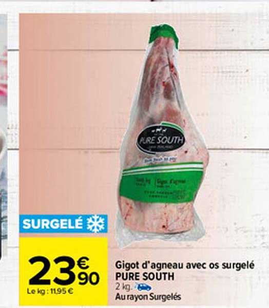 gigot d'agneau avec os surgelé pure south